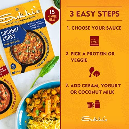Sukhi's Indian Curry Paste - Classic Curry Sauce 3oz (Pack of 6), 84 Servings Gluten Free Simmer Sauce Indian Sauce