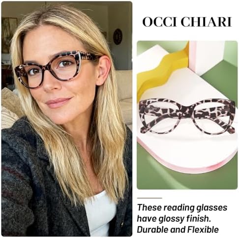 OCCI CHIARI Stylish 2.75 Reading Glasses for Women Retro Cateye Readers Clear Lighter Eyeglasses (1.0 1.25 1.5 1.75 2.0 2.25 2.5 2.75 3.0 3.5 4.0 5.0 6.0)