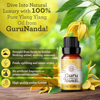 GuruNanda Ylang Ylang Essential Oil (10 ml) - 100% Pure, Natural and Undiluted Diffuser Oil for Aromatherapy, Massages & DIY Recipes