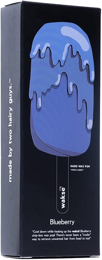 wakse Blueberry Hard Wax Pop, For Face and Body Hair Removal, Stripless