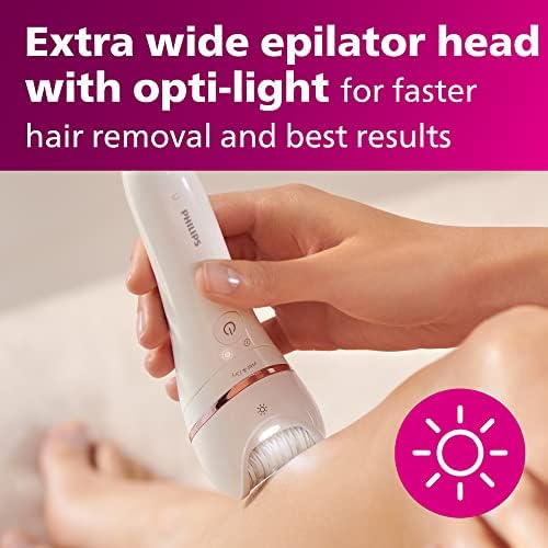 Philips Epilator Series 8000 5 in 1 Shaver for Women, Trimmer, Pedicure and Body Exfoliator with 9 Accessories, BRE740/14