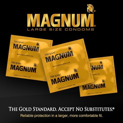 TROJAN Lubricated Magnum Condoms XL Large Size - 12 Count