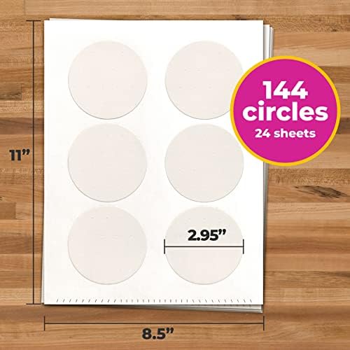 PhotoCake® Pre-Cut 3” Circles, A4 Frosting Sheets for Edible Photo Printing, 3 Inch Circles - Pack of 144