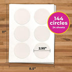 PhotoCake® Pre-Cut 3” Circles, A4 Frosting Sheets for Edible Photo Printing, 3 Inch Circles - Pack of 144