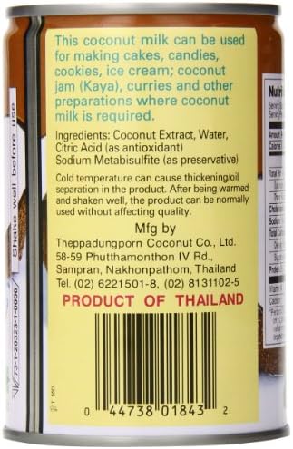 Chaokoh Coconut Milk, 13.5 Fluid Ounce (Pack of 12)