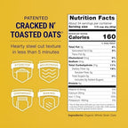 COACH'S OATS Organic Whole Grain Oatmeal (48 oz) Pack of 2 | Cracked n’ Toasted | Quick-Cooking, Steel Cut Texture | Heart-Healthy, Delicious Breakfast | Microwavable, Stovetop, Overnight Oatmeal