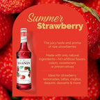 Monin - Strawberry Syrup, Mild and Sweet, Great for Cocktails and Teas, Gluten-Free, Non-GMO (750 ml)