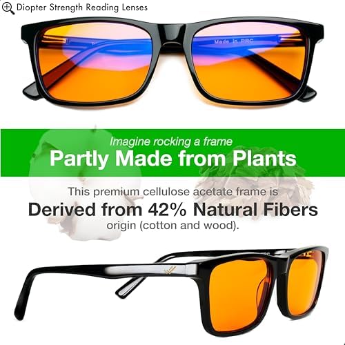 +1.0 +1.5 +2.0 +2.5 Orange Blue Light Blocking Reading Glasses for Better Sleep - Migraine Glasses for Women & Men
