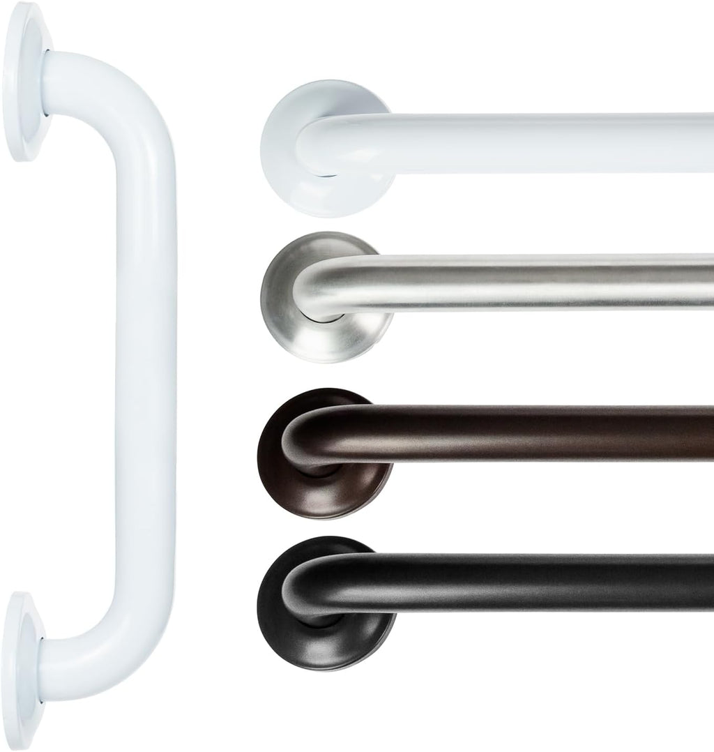 Vive Grab Bar for Showers - Bathroom Antislip Handrail for Seniors, Elderly Assistance Product, Heavy Duty Shower Handles, Handicap Grab Bars, Stainless Steel, Multipurpose, 440 lbs (White)