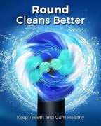 TEETHEORY Rotating Electric Toothbrush for Adults with 8 Brush Heads (2 Types), 4 Modes Deep Clean Electric Toothbrush with Rechargeable Power and 2 Min Smart Timer (1- Black, p1)