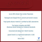 GASARÉ, Placemats Set of 4, Silicone Placemats, Table Mats, Non-Slip, Easy to Clean, Heat Resistant, Flexible, 20% Thicker, 16 x 12 inches x 1.1mm, Red