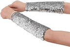 RARITYUS Sparkle Oversleeves Sequin Arm Sleeve Shiny Stretchy Elbow Cuffs for Performance Cosplay Halloween Costume