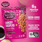 Saffron Road Roasted Korean BBQ Crunchy Chickpeas | High-Protein, Vegan, Gluten-Free, Non-GMO, Halal & Kosher Certified Snack | 5.4 oz Resealable Pouch | Pack of 6