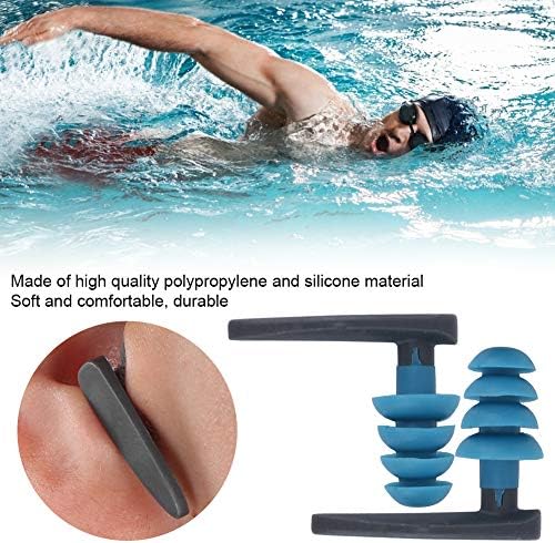 plplaaoo Comfortable Earplugs for Swimming, Swimming Ear Plugs, Ear Plugs for Swimming Adult,Waterproof Reusable Silicone Earplugs for Showering, Surfing and Others, earplugs Swimming earplugs loo
