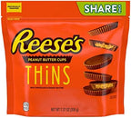 REESE'S THiNS Milk Chocolate Peanut Butter Cups, Candy Share Pack, 7.37 oz