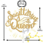Sagittarius Queen Cake Topper, Sagittarius Season/12 Zodiac Constellation Theme Cake Decor, Big Sagittarius Energy Birthday Party Decoration Supplies for Women, Gold Glitter