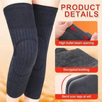 Elandy 1 Pair(2PCS) Unisex Adults Woolen Blend Winter Warming Knee Pads- Thciken Sponge Padding Sleeves Knee Brace Support Guards Protector(Grey)