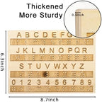 SOUJOY Wood Braille Alphabet Board, 0.4'' Thickened Braille Fingerboard with 2mm Carved Raised Dots, Letters & Numbers, Suitable for Blind Visually Impaired