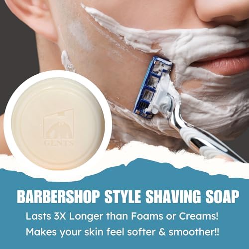 GENTS 97% All Natural Shave Soap Set for Men, Bergamot, Lavender and Citrus and Ocean Driftwood Pack of 3 (3 PACK, BERGAMOT, LAVENDER CITRUS, OCEAN DRIFTWOOD)