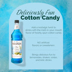 Monin - Blue Cotton Candy | Premium Syrup for Lemonades, Shakes, Sodas & More (BPA-Free Plastic Bottle, 1 Liter)