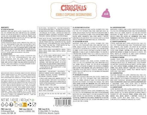 PME Christmas Edible Sugar Decorations - Festive Feels (Pack of 12)