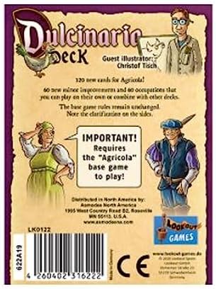 Agricola (Revised Edition) Dulcinaria Deck Expansion | Strategy Game | Farming Game for Adults and Teens | Advanced Board Game | Ages 12+ | 1-4 Players | Avg. Playtime 90 Mins | Made by Lookout Games