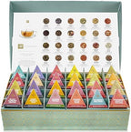 Teabloom - World's Finest Pyramid Tea Collection, 24 Varieties of USDA Certified Organic & Kosher Teas - Black Tea, Green Tea, White Tea, Oolong Tea, and Herbal/Fruit Tea Blends
