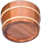 AIZYR Sauna Wooden Bucket and Ladle Kit - Handmade Sauna Spa Accessory with Plastic Liner for Family Sauna Bath