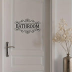 Generic Bathroom Wall Decals, Modern Black Alphabet Stickers, Fade Resistant, 5.91" x 11.81", Door & Wall, 1 Count