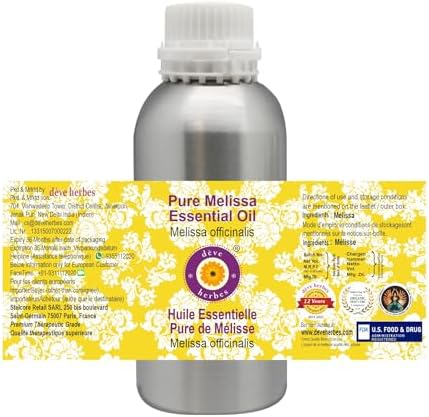 Deve Herbes Pure Melissa Essential Oil (Melissa officinalis) Steam Distilled 300ml (10 oz)