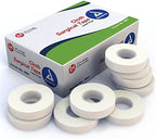 Dynarex Cloth Surgical Tape, Durable, Soft-Smooth Silky Fabric, Latex-Free, Tearable, Secure Adhesion, White, 0.5" x 10 yds, 1 Box of 24 Rolls of Tape