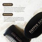 Beard Brush & Comb Set for Men – Boar Bristle Beard Brush + Pear Wood Comb – Anti-Itch, Softening & Styling Grooming Kit – Natural Beard Care Tools for Thick, Healthy Beard