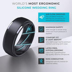 ThunderFit Men's Silicone Rings 10mm Wide 2.5mm Thick Rubber Bands, Breathable, Variety Multipack 1-10