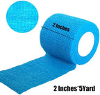 6 Pack 2 Inches Self Adhesive Wrap Bandage Self Adherent Cohesive Bandage Tape Stretch Vet Wrap Breathable Athletic Tape for Sports, Wrist, Ankle（Mixed Colors）