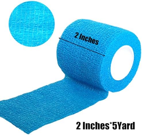 6 Pack 2 Inches Self Adhesive Wrap Bandage Self Adherent Cohesive Bandage Tape Stretch Vet Wrap Breathable Athletic Tape for Sports, Wrist, Ankle（Mixed Colors）