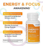 Awakening Natural Energy & Focus Supplement with Panax Ginseng, Guarana Extract & Chromium Picolinate | Brain Supplement for Focus, Energy, Mood & Clarity | Gluten Free Veggie, USA - 60 Caps