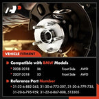 A-Premium 2 x Front Wheel Bearing and Hub Assembly Compatible with BMW X5 2007-2018, X6 2008-2018, AWD Only