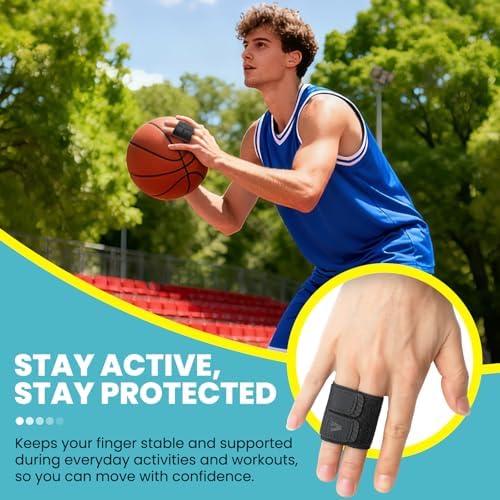 Finger Splint Wraps 2 Pack – Adjustable Breathable Finger Buddy Tape, Light Compression Trigger Finger Splint for Arthritis Pain Relief & Sports Injury, Comfort for Daily Support & Alignment（M Size）