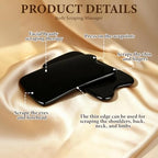 2PCS Black Gua Sha Massage Board- Square Buffalo Horn Material Scrapping Beauty Roller Skin Facial Therapy Beauty Tool for Personal Care