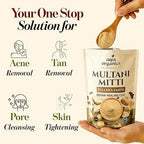 Multani Mitti Powder | Indian Healing Clay | 100% Pure Fullers Earth Powder for Natural Skin Tightening Face Mask | Deep Pores Cleansing | Bentonite Clay | Tan Removal Face Pack | 8 oz