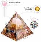 New Inspirational Crystal Pyramid Orgone Pyramids Flower of Life with Mix Quartz Energy Pyramid Generator for Protection Meditation Orgonite Pyramids