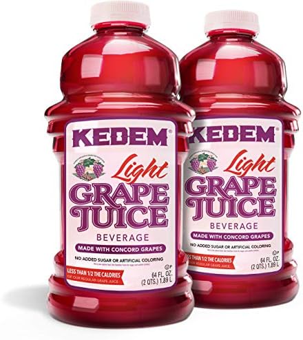 Kedem Light Concord Grape Juice, 64oz (2 Pack) 2/3 Less Calories Than Regular Kedem Grape Juice