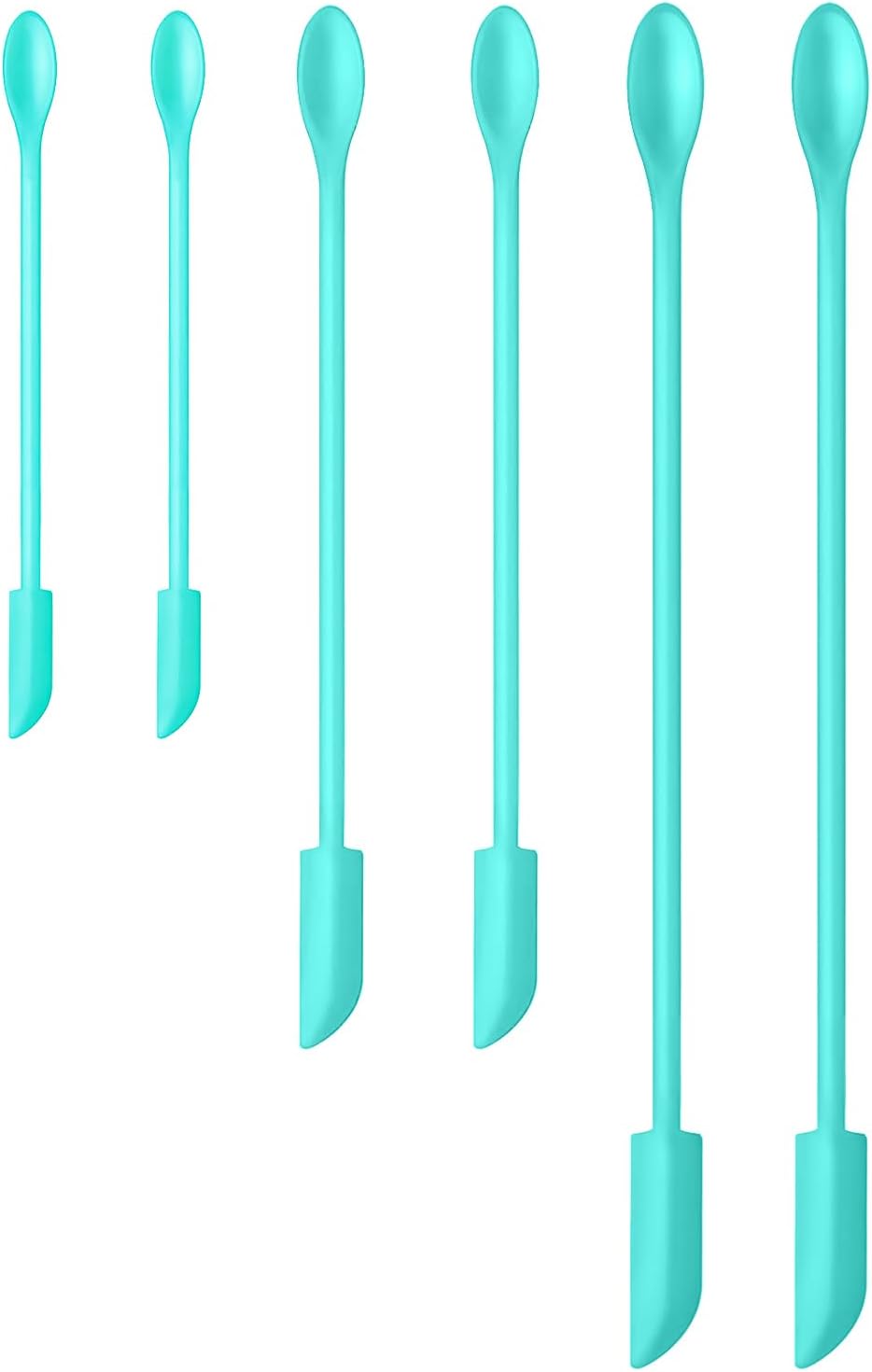 Silicone Spatula Set (6Pcs) - Mini Scraper Tool for Beauty & Food - Reach Every Last Drop, Multi-Size Spatulas for Makeup Jars, Lotion Bottles & Kitchen Containers