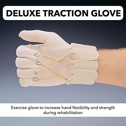Sammons Preston Deluxe Traction Glove, Left Handed Exercise Glove, Rehabilitation & Physical Therapy Gloves for Flexion of Joints & Fingers, Hand Exerciser for Increasing Strength, Large/X-Large