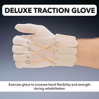 Sammons Preston Deluxe Traction Glove, Left Handed Exercise Glove, Rehabilitation & Physical Therapy Gloves for Flexion of Joints & Fingers, Hand Exerciser for Increasing Strength, Large/X-Large