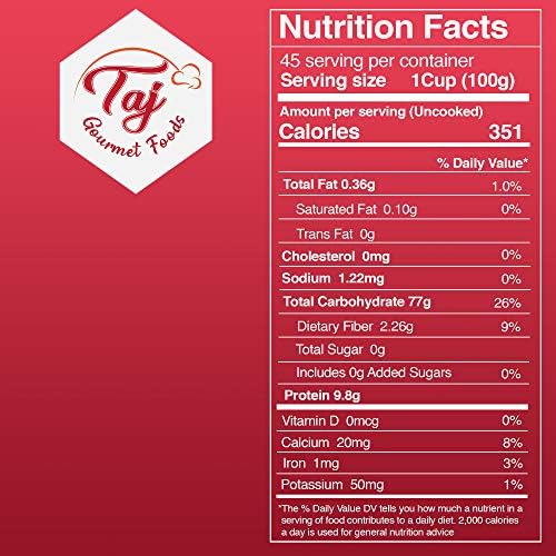 TAJ Premium 1121 Basmati Rice, Extra Long Grain Basmati Rice from India | 10lbs