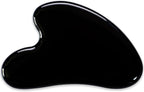 Gua Sha Jade Stone Gua Sha Massage Tool, Guasha Tool for Face and Body Skin Massage. Tools for SPA Acupuncture, Pink Stone for Body Face Neck and Eye, Skin Care Gift for Woman (Black)
