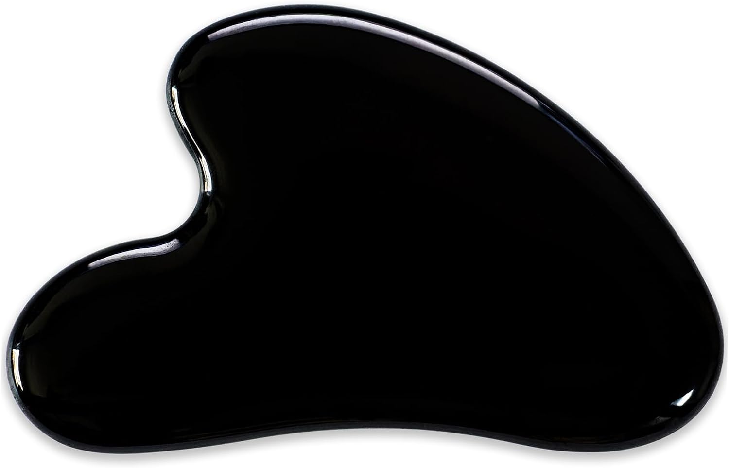 Gua Sha Jade Stone Gua Sha Massage Tool, Guasha Tool for Face and Body Skin Massage. Tools for SPA Acupuncture, Pink Stone for Body Face Neck and Eye, Skin Care Gift for Woman (Black)