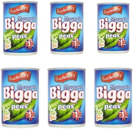 Bundle of 6 Batchelors Marrowfat Bigga Peas 300g x 6 Tins Delivers 3 - 5 Days USA
