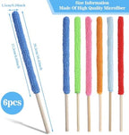 6 Pcs Microfiber Detail Duster Sticks Fan Cleaning Brush Fan Blade Cleaner Crevice Cleaning Tool Mini Split Cleaning Kit Car Air Vent Cleaner Fan Clean Brush for Home Car Window Blind